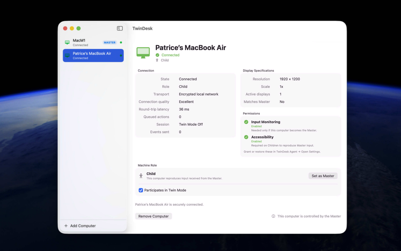 TwinDesk interface
